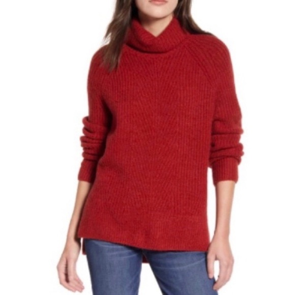 Madewell Turtleneck Sweater In Heather Ruby - Picture 5 of 11